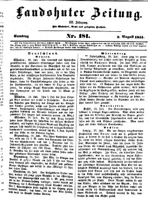 Landshuter Zeitung Samstag 2. August 1851