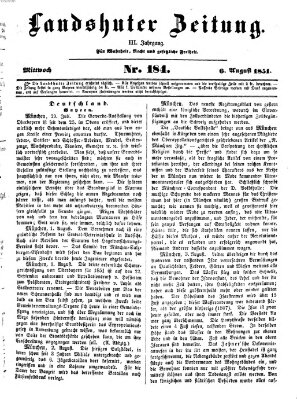 Landshuter Zeitung Mittwoch 6. August 1851