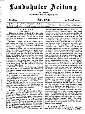 Landshuter Zeitung Samstag 9. August 1851
