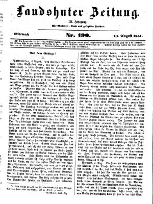 Landshuter Zeitung Mittwoch 13. August 1851