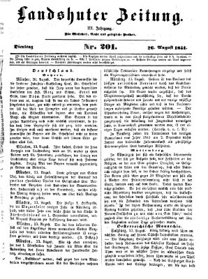 Landshuter Zeitung Dienstag 26. August 1851