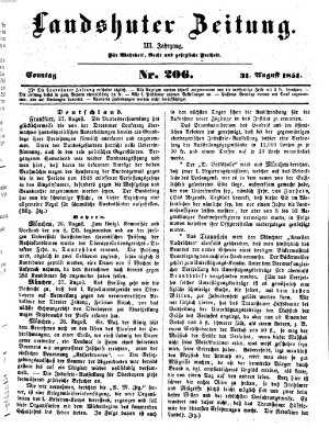 Landshuter Zeitung Sonntag 31. August 1851