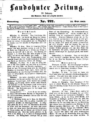 Landshuter Zeitung Donnerstag 25. September 1851