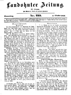 Landshuter Zeitung Donnerstag 2. Oktober 1851