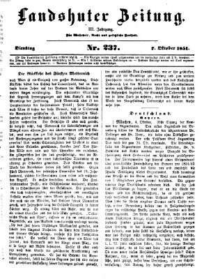 Landshuter Zeitung Dienstag 7. Oktober 1851