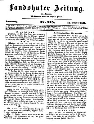 Landshuter Zeitung Donnerstag 16. Oktober 1851