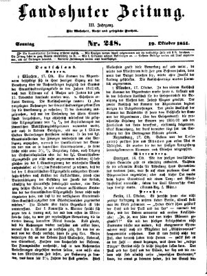 Landshuter Zeitung Sonntag 19. Oktober 1851