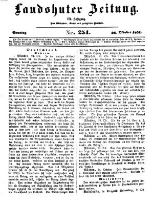 Landshuter Zeitung Sonntag 26. Oktober 1851