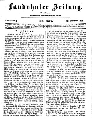 Landshuter Zeitung Donnerstag 30. Oktober 1851