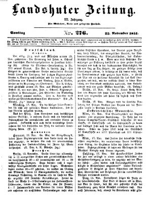 Landshuter Zeitung Samstag 22. November 1851