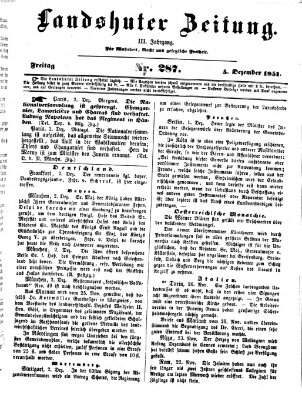 Landshuter Zeitung Freitag 5. Dezember 1851