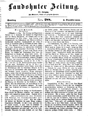 Landshuter Zeitung Samstag 6. Dezember 1851