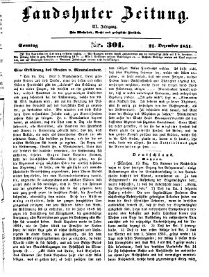 Landshuter Zeitung Sonntag 21. Dezember 1851