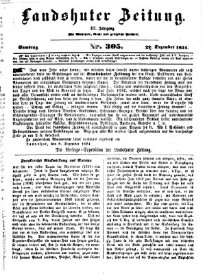 Landshuter Zeitung Samstag 27. Dezember 1851