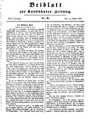 Landshuter Zeitung Montag 13. Januar 1851