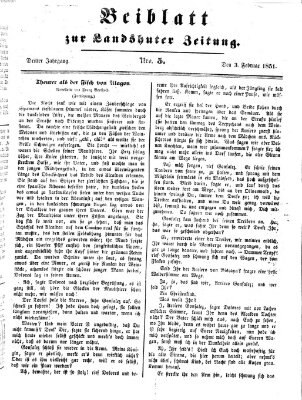 Landshuter Zeitung Montag 3. Februar 1851