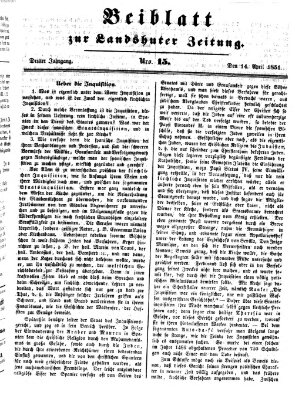 Landshuter Zeitung Montag 14. April 1851