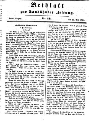 Landshuter Zeitung Dienstag 22. April 1851