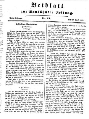 Landshuter Zeitung Montag 28. April 1851