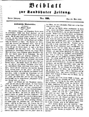 Landshuter Zeitung Montag 19. Mai 1851