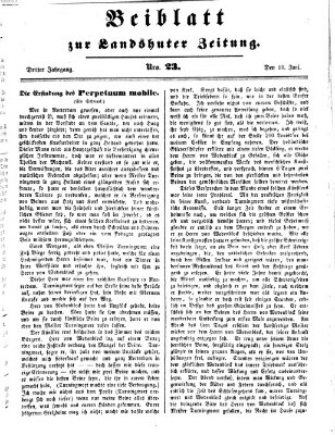 Landshuter Zeitung Dienstag 10. Juni 1851