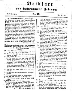 Landshuter Zeitung Montag 21. Juli 1851