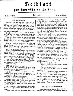 Landshuter Zeitung Montag 13. Oktober 1851