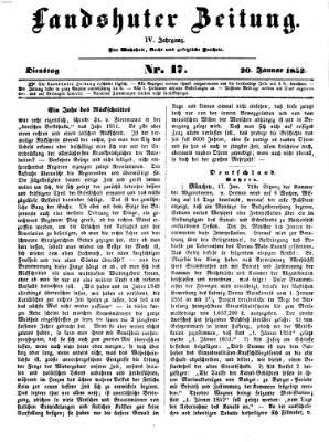 Landshuter Zeitung Montag 19. Januar 1852