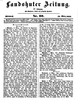 Landshuter Zeitung Mittwoch 10. März 1852