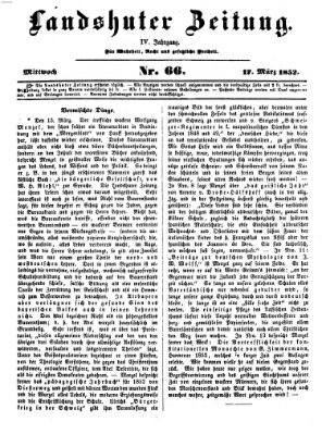 Landshuter Zeitung Mittwoch 17. März 1852