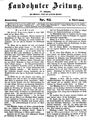 Landshuter Zeitung Donnerstag 8. April 1852