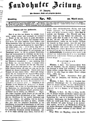 Landshuter Zeitung Samstag 10. April 1852