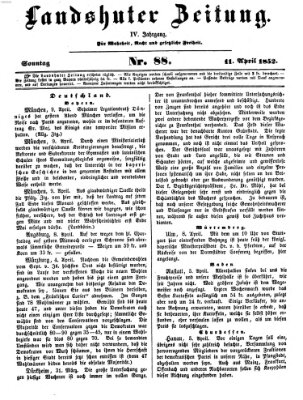 Landshuter Zeitung Sonntag 11. April 1852