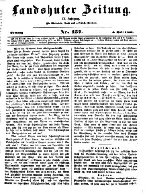 Landshuter Zeitung Sonntag 4. Juli 1852