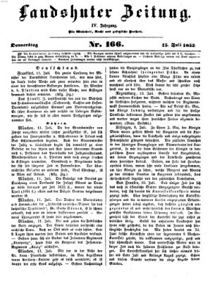 Landshuter Zeitung Donnerstag 15. Juli 1852