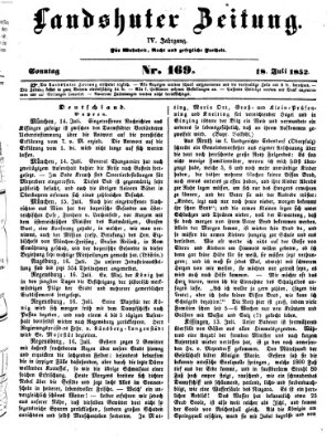 Landshuter Zeitung Sonntag 18. Juli 1852