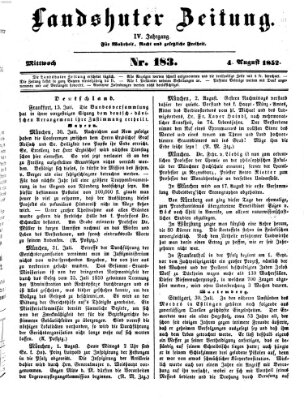 Landshuter Zeitung Mittwoch 4. August 1852