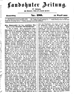 Landshuter Zeitung Donnerstag 12. August 1852