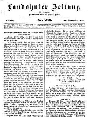 Landshuter Zeitung Dienstag 30. November 1852