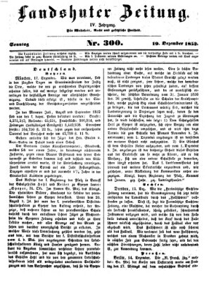 Landshuter Zeitung Sonntag 19. Dezember 1852