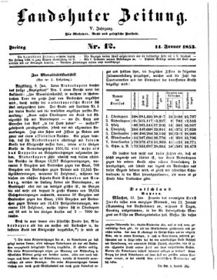 Landshuter Zeitung Freitag 14. Januar 1853