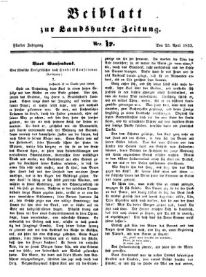 Landshuter Zeitung Montag 25. April 1853