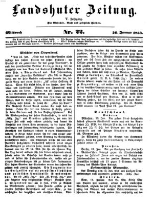 Landshuter Zeitung Mittwoch 26. Januar 1853