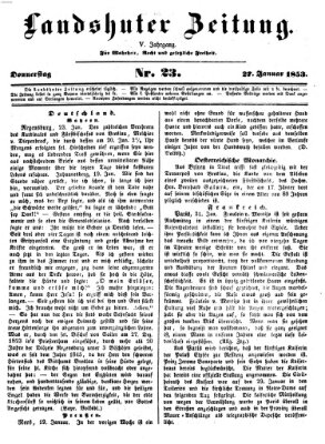 Landshuter Zeitung Donnerstag 27. Januar 1853