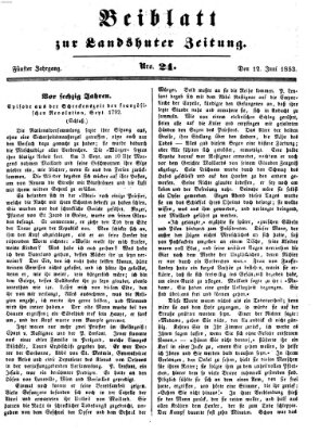 Landshuter Zeitung Sonntag 12. Juni 1853