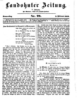 Landshuter Zeitung Donnerstag 3. Februar 1853