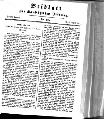 Landshuter Zeitung Montag 1. August 1853