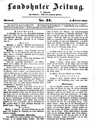 Landshuter Zeitung Mittwoch 9. Februar 1853