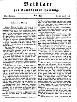 Landshuter Zeitung Montag 29. August 1853