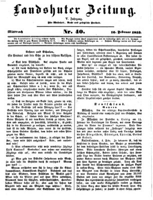 Landshuter Zeitung Mittwoch 16. Februar 1853